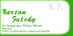 marton fuleky business card